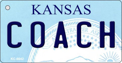 Coach Kansas State License Plate Tag Novelty Key Chain KC-6642