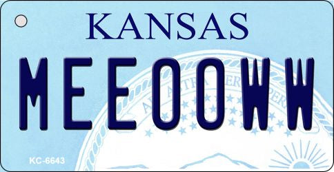 Meeooww Kansas State License Plate Tag Novelty Key Chain KC-6643