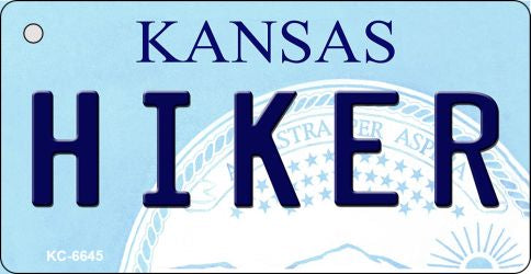 Hiker Kansas State License Plate Tag Novelty Key Chain KC-6645