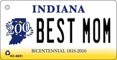 Best Mom Indiana State License Plate Tag Novelty Key Chain KC-6651