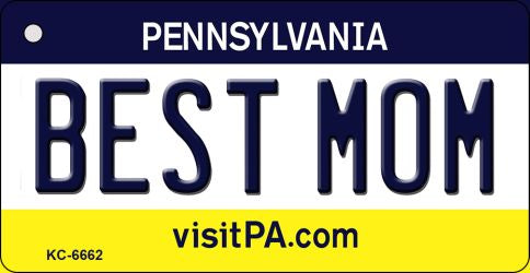 Best Mom Pennsylvania State License Plate Tag Key Chain KC-6662