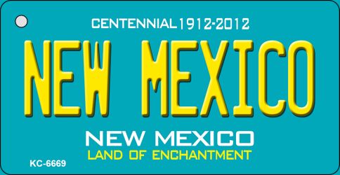 New Mexico Teal New Mexico Novelty Metal Key Chain KC-6669