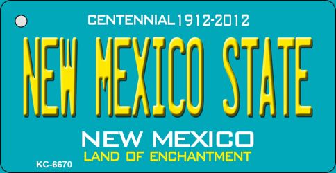 New Mexico State Teal New Mexico Novelty Metal Key Chain KC-6670
