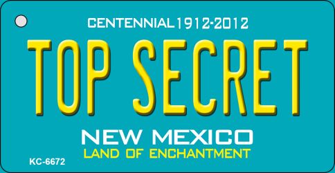 Top Secret Teal New Mexico Novelty Metal Key Chain KC-6672