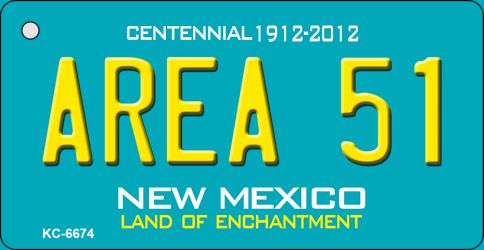 Area 51 Teal New Mexico Novelty Metal Key Chain KC-6674