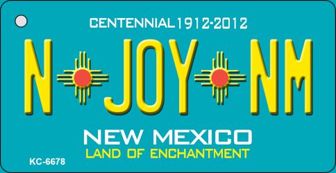 N Joy NM Teal New Mexico Novelty Metal Key Chain KC-6678