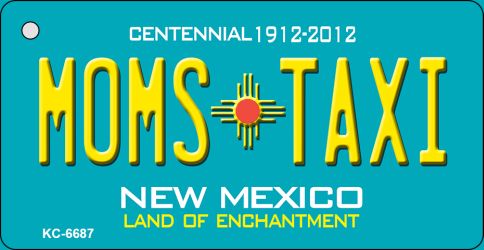 Moms Taxi Teal New Mexico Novelty Metal Key Chain KC-6687