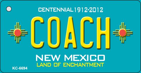 Coach Teal New Mexico Novelty Metal Key Chain KC-6694