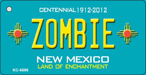Zombie Teal New Mexico Novelty Metal Key Chain KC-6696