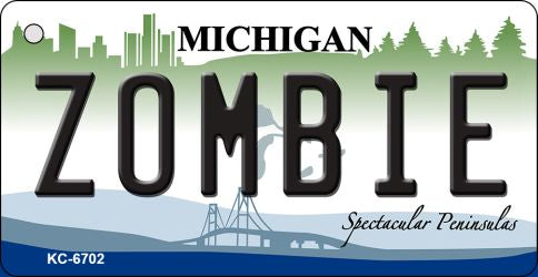 Zombie Michigan State License Plate Tag Novelty Key Chain KC-6702