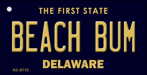 Beach Bum Delaware State License Plate Tag Key Chain KC-6710