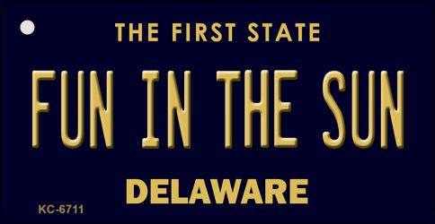 Fun in the Sun Delaware State License Plate Tag Key Chain KC-6711