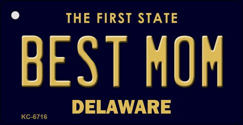 Best Mom Delaware State License Plate Tag Key Chain KC-6716