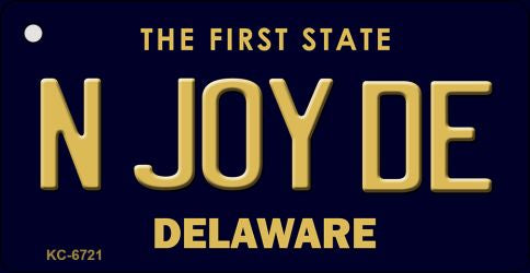 N Joy DE Delaware State License Plate Tag Key Chain KC-6721