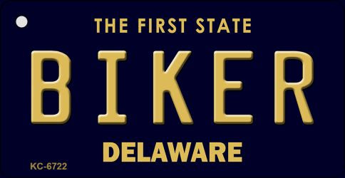 Biker Delaware State License Plate Tag Key Chain KC-6722