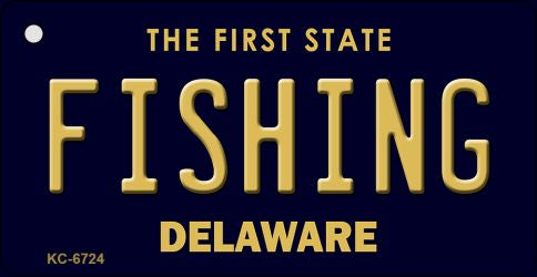 Fishing Delaware State License Plate Tag Key Chain KC-6724
