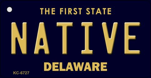 Native Delaware State License Plate Tag Key Chain KC-6727
