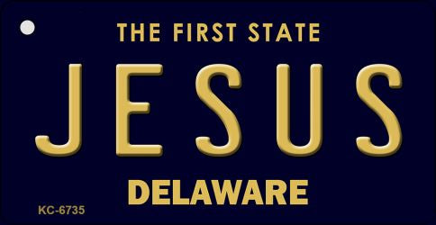 Jesus Delaware State License Plate Tag Key Chain KC-6735