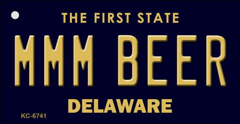 MMM Beer Delaware State License Plate Tag Key Chain KC-6741