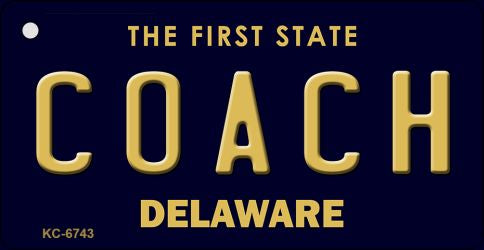 Coach Delaware State License Plate Tag Key Chain KC-6743