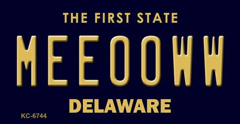 Meeooww Delaware State License Plate Tag Key Chain KC-6744