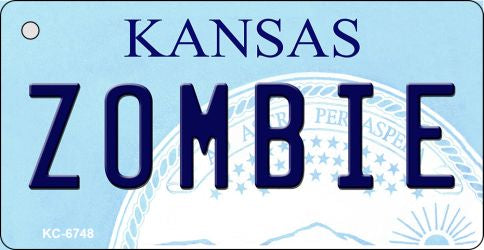 Zombie Kansas State License Plate Tag Novelty Key Chain KC-6748