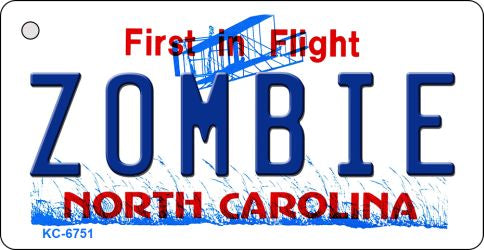 Zombie North Carolina State License Plate Tag Key Chain KC-6751