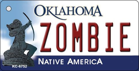 Zombie Oklahoma State License Plate Tag Novelty Key Chain KC-6752