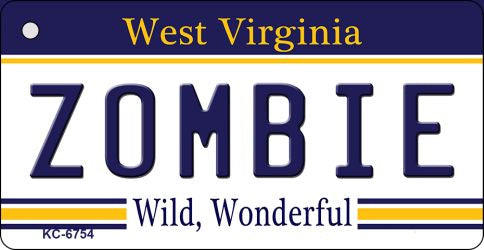 Zombie West Virginia License Plate Tag Key Chain KC-6754