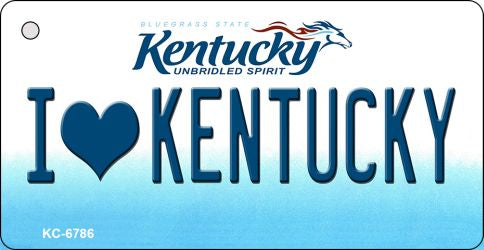 I Love Kentucky State License Plate Tag Novelty Key Chain KC-6786