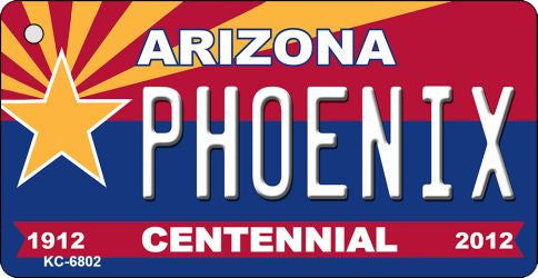 Phoenix Arizona Centennial State License Plate Tag Key Chain KC-6802