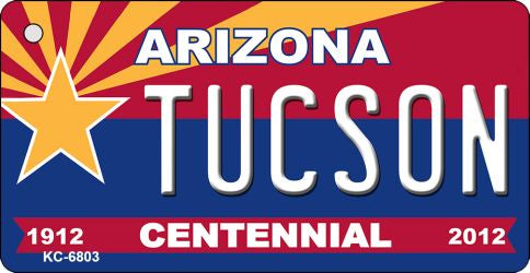 Tuscon Arizona Centennial State License Plate Tag Key Chain KC-6803