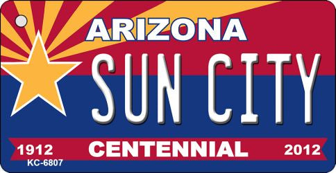 Sun City Arizona Centennial State License Plate Tag Key Chain KC-6807
