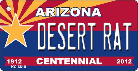 Desert Rat Arizona Centennial State License Plate Tag Key Chain KC-6810