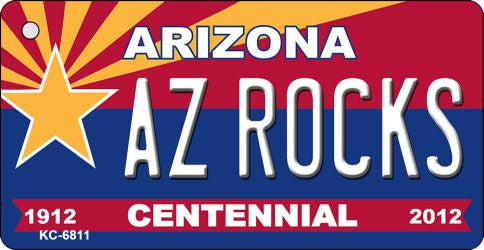 AZ Rocks Arizona Centennial State License Plate Tag Key Chain KC-6811