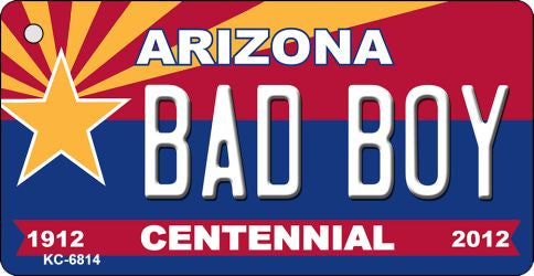 Bad Boy Arizona Centennial State License Plate Tag Key Chain KC-6814