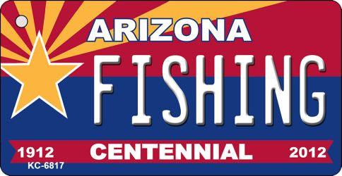 Fishing Arizona Centennial State License Plate Tag Key Chain KC-6817