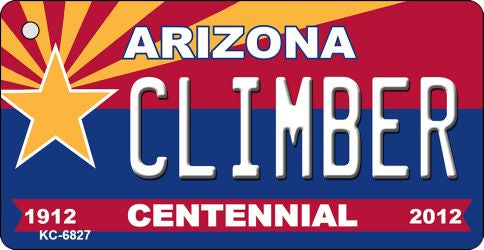 Climber Arizona Centennial State License Plate Tag Key Chain KC-6827