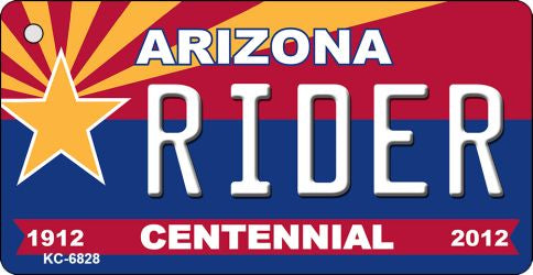 Rider Arizona Centennial State License Plate Tag Key Chain KC-6828