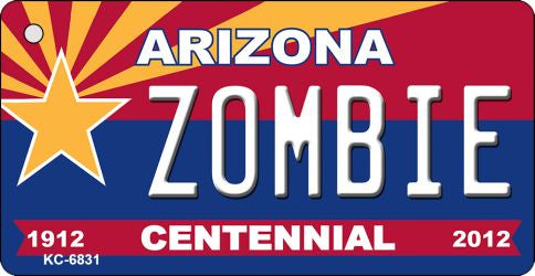 Zombie Arizona Centennial State License Plate Tag Key Chain KC-6831