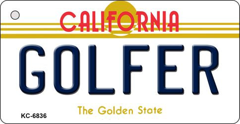 Golfer California State License Plate Tag Key Chain KC-6836