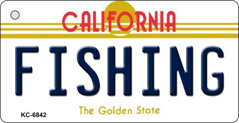 Fishing California State License Plate Tag Key Chain KC-6842