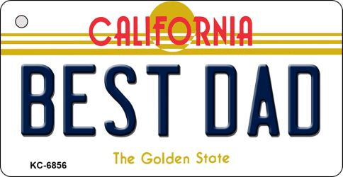 Best Dad California State License Plate Tag Key Chain KC-6856