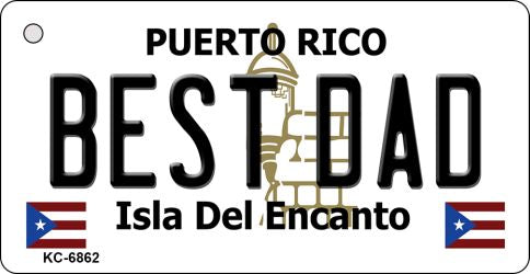 Best Dad Puerto Rico Flag Novelty Aluminum Key Chain KC-6862