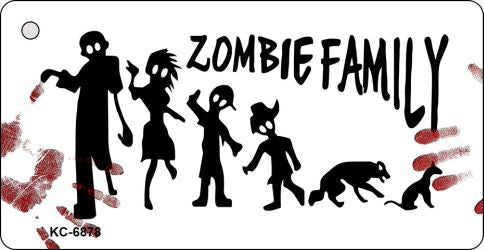 Zombie Family White Novelty Aluminum Key Chain KC-6878