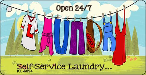 Laundry Self Service Novelty Metal Key Chain KC-6894