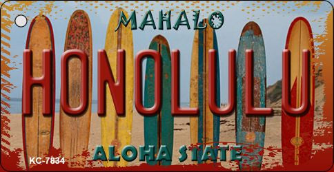 Honolulu Surfboards Novelty Metal Key Chain KC-7834