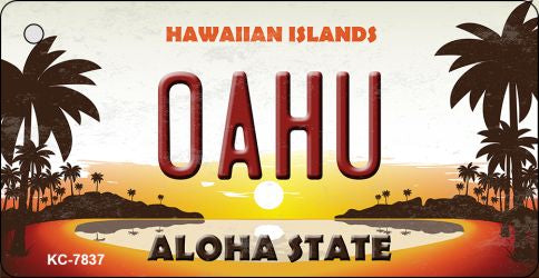 Oahu Hawaiian Islands Novelty Metal Key Chain KC-7837