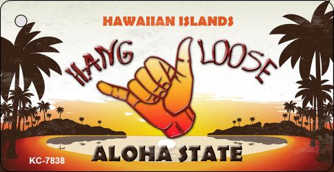Hang Loose Hawaiian Islands Novelty Metal Key Chain KC-7838