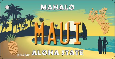 Maui Pineapple Novelty Metal Key Chain KC-7842